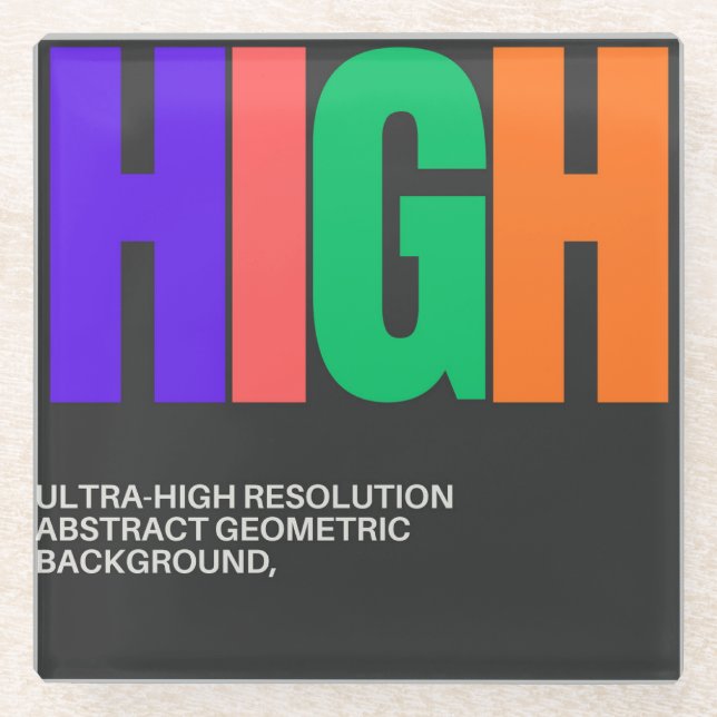 High-Resolution Abstract Art Glass Coaster (Front)