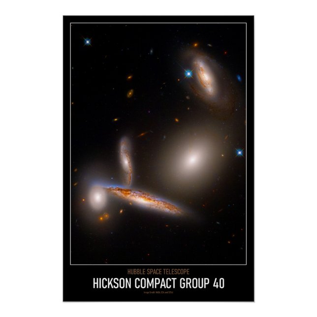 High Resolution Astronomy Hickson Compact Group 40 Poster (Front)