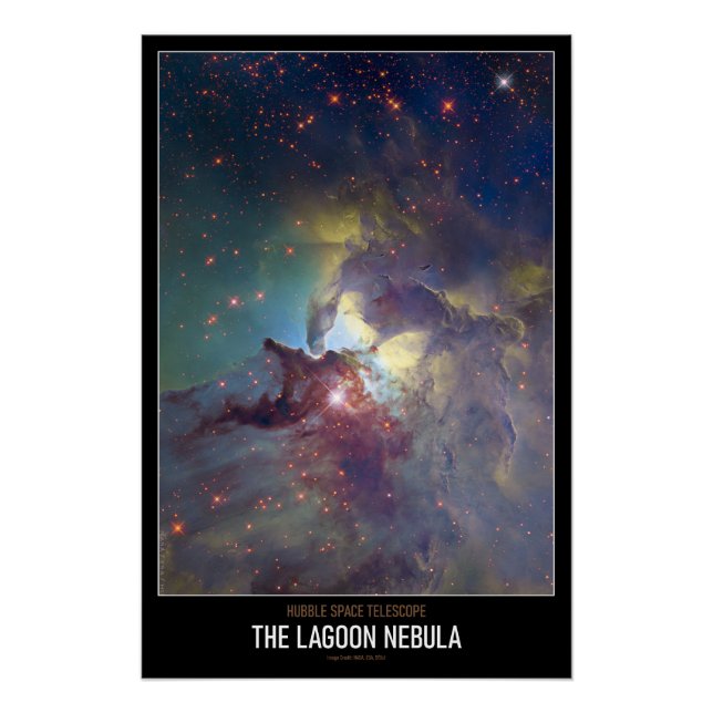 High Resolution Astronomy The Lagoon Nebula Poster (Front)