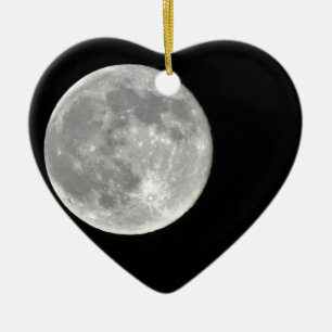 High resolution Full Moon Photo Ceramic Tree Decoration