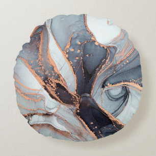 High resolution. Luxury abstract fluid art paintin Round Cushion
