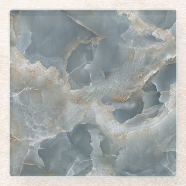 High-resolution marble texture, natural stone. glass coaster (Front)