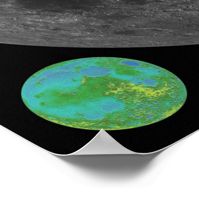 High Resolution Moon Map Poster (Corner)