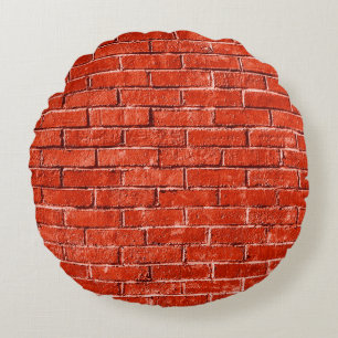 high resolution seamless rusty brick wall texture. round cushion