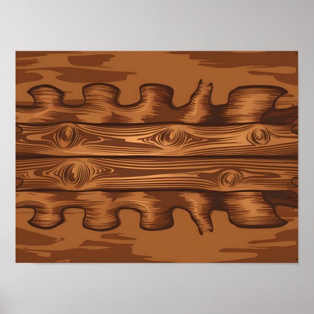 High-Resolution Wood Grain Texture Vector  Poster (Front)