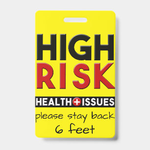 High Risk Health Issues Awareness ID Badge