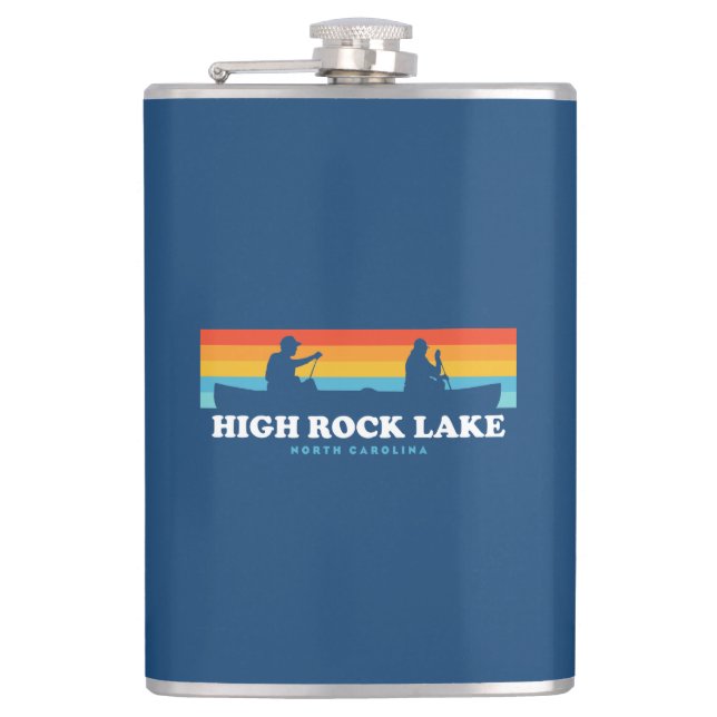 High Rock Lake North Carolina Canoe Hip Flask (Front)