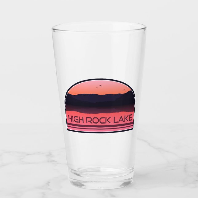 High Rock Lake North Carolina Red Sunrise Glass (Front)