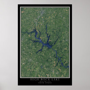 High Rock Lake North Carolina Satellite Poster Map