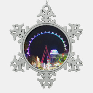 High Roller Ferris Wheel Las Vegas #6 Snowflake Pe Snowflake Pewter Christmas Ornament