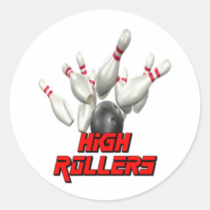 High Rollers Bowling Classic Round Sticker