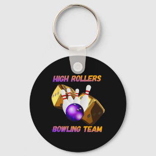 High Rollers Bowling Team Design Key Ring