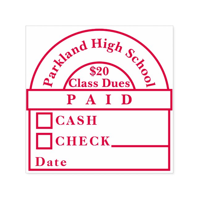 High School Class Dues Paid Stamp (Design)