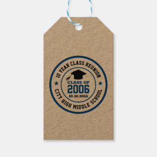 High School Class Reunion College Graduation Year Gift Tags