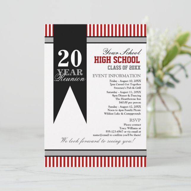 High School Class Reunion Invitation (Standing Front)