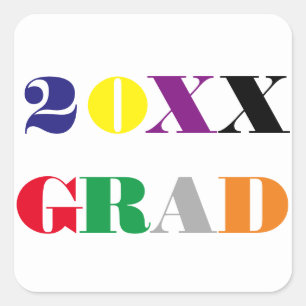 High School Class Year -Square Graduation Sticker