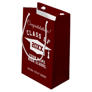 High school clss custom colour graduate gift bags