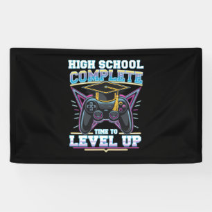 High School Complete Gamer Gaming Graduation Banner