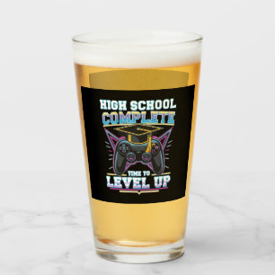 High School Complete Gamer Gaming Graduation Glass