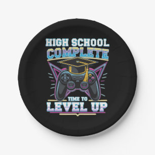 High School Complete Gamer Gaming Graduation Paper Plate