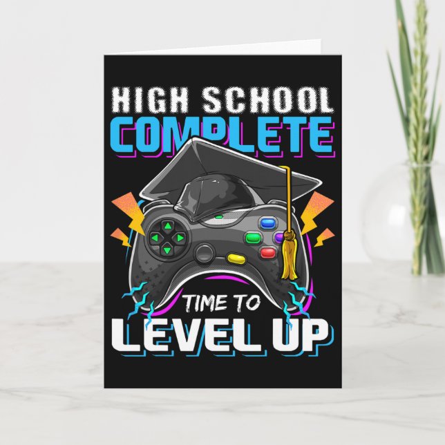 High School Complete Video Game Senior Graduation  Card (Front)