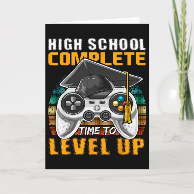 High School Complete Video Game Senior Graduation  Card (Front)
