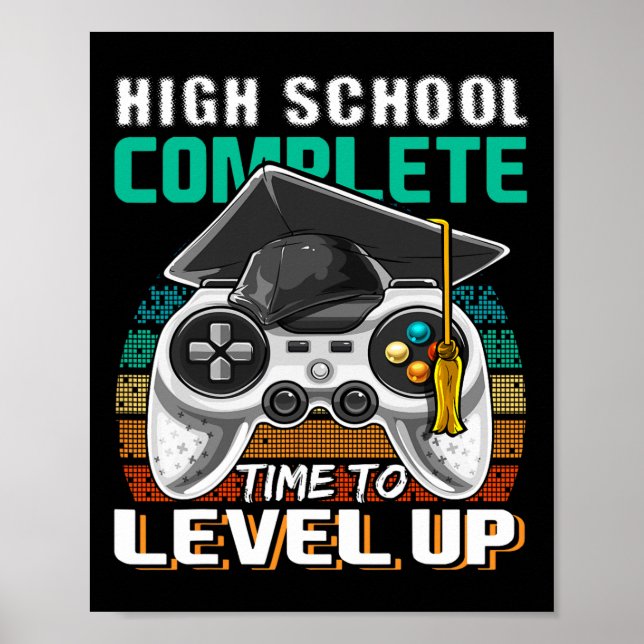 High School Complete Video Game Senior Graduation  Poster (Front)