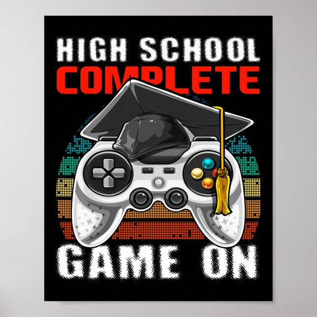 High School Complete Video Game Senior Graduation  Poster (Front)