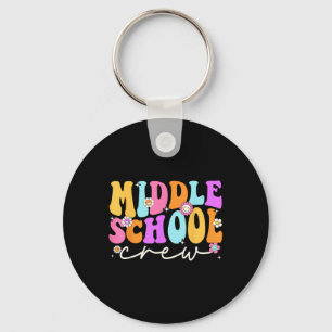 High School Crew Retro Groovy Vintage First Day Of Key Ring