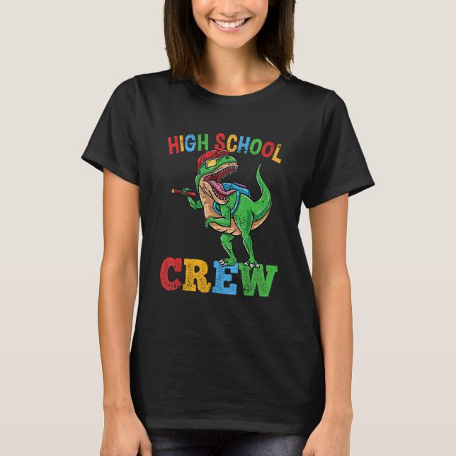 High School Crew Rex Dinosaur Back To School Boys  T-Shirt (Front)