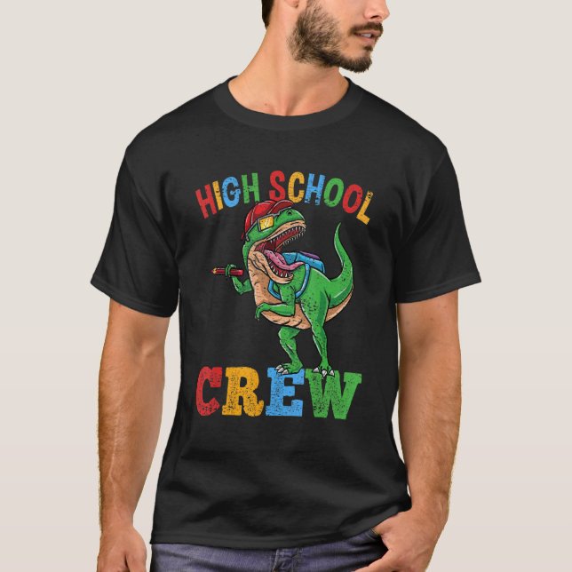 High School Crew Rex Dinosaur Back To School Boys  T-Shirt (Front)