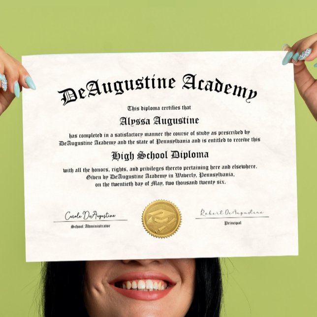 High School Diploma for Homeschool Poster (Creator Uploaded)
