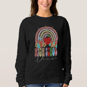 High School Diva Back To School Rainbow Retro Groo Sweatshirt