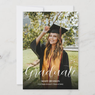 High School Elegant Graduate Photo Announcement