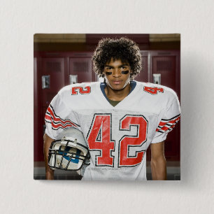 High School football player 15 Cm Square Badge