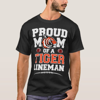 High School Football - Tiger Mascot - Football Lin T-Shirt