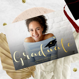 High School Grad Announcement Foil Invitation 