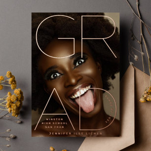 High School GRAD Real Rose Gold Foil Announcement