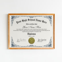 High School graduate Diploma, GED certificate
