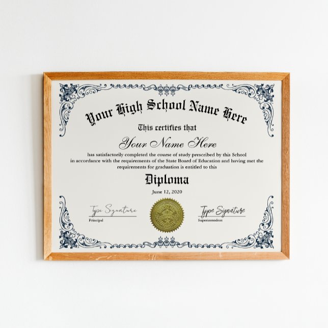 High School graduate Diploma, GED certificate  Poster (Creator Uploaded)