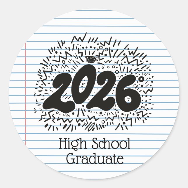 High School Graduate Loose Leaf Paper Sticker (Front)