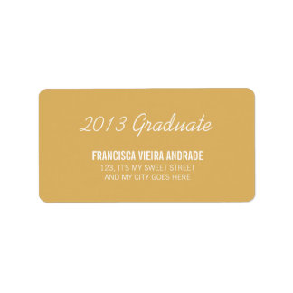 High School Graduation 2013 Graduate Gold White Label