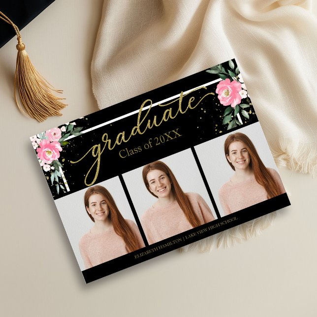High School Graduation Announcement 3 Photo Cards (Creator Uploaded)