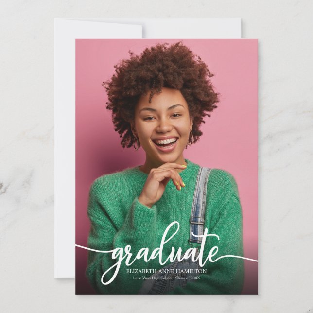 High School Graduation Announcement Simple Chic  (Front)