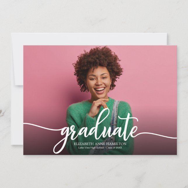 High School Graduation Announcement Simple Chic  (Front)