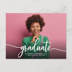 High School Graduation Announcement Simple Chic  Postcard