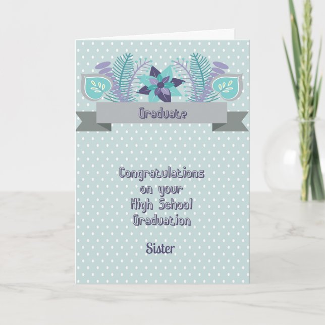 High School Graduation Card for Sister (Front)