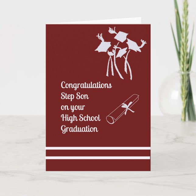 High School Graduation Card for Step Son (Front)