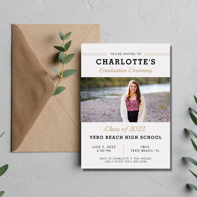 High School Graduation Ceremony Photo Invitation (Creator Uploaded)