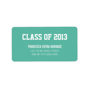 High School Graduation Class of 2013 Emerald Green Label